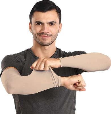 KRISHNA FASHION Nylon Arm Sleeve For Men & Women(Free, Beige)