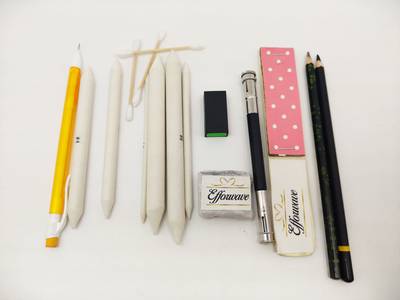 Flipkart.com | efforwave White Paper Stump/Art Blender/Tortillons with Kneadable Eraser, Pencil Extender &amp; Sand Paper for Graphite Charcoal Pencils (Set of Stumps, Kneadable Eraser, Pencil Extender &amp; Sand Paper) - Art Kit