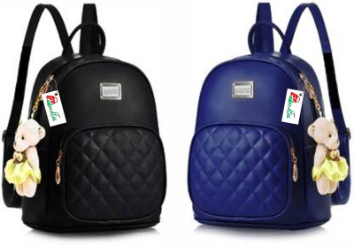 gauravco Girls Stylish Back Pack Combo Set 6 L Backpack(Black, Blue)