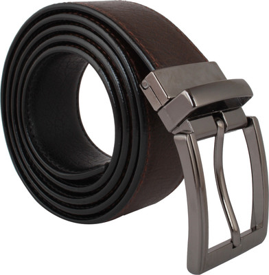 LOOPA Men Formal Brown Synthetic Reversible Belt