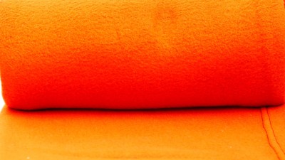 evohome Solid Double Fleece Blanket for  Mild Winter(Polyester, Orange)
