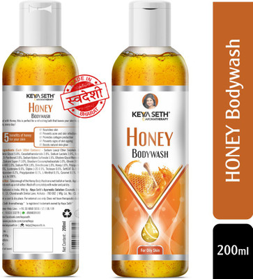KEYA SETH AROMATHERAPY Honey Bodywash Enriched with Honey & Olive Extract, Shower Gel with Skin Conditioner for All Skin Types(200 ml)