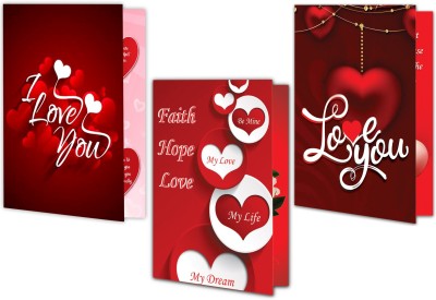 ME&YOU Beautiful Love Card Gift for Girlfriend, wife, Lover, Boyfriend, Husband for Valentine Day, Birthday, Anniversary and Special Occasion for special one Greeting Card(Multicolor, Pack of 3)