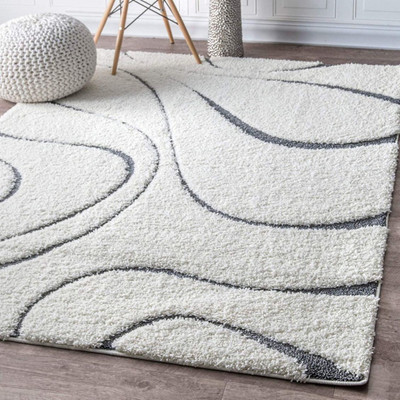 RM Handloom White Polyester Carpet(3 ft,  X 5 ft, Rectangle)