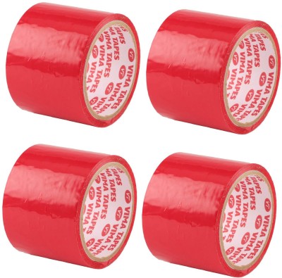 Modi Household Single Sided NA Cello Tape (Manual)(Set of 4, Red)