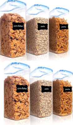 Imprexo Plastic Grocery Container  - 2150 ml(Pack of 6, White)