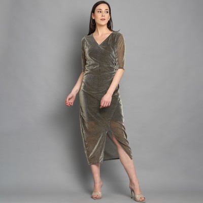 Sheetal Associates Women Maxi Gold Dress
