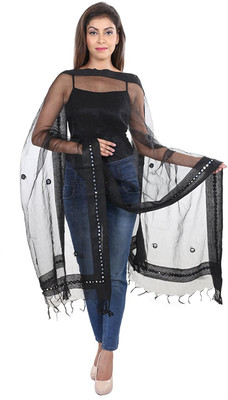 DIAMO Cotton Blend Embroidered Women Dupatta