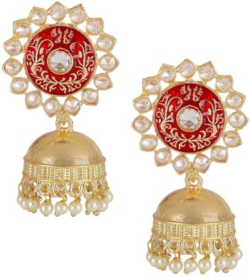 Shining Diva Latest Designer Fancy Traditional Meenakari Jhumki Earrings Metal Jhumki Earring