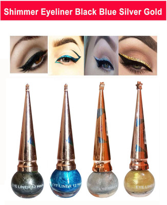 Synecus Define Your Eyes Improve Your Impression 12 Hrs Stay Long Lasting Sparkle Eyeliner With 4 Multicolor 5 ml(Multicolor)