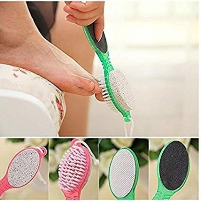 ShilpoKuthi 4 In 1 Foot Pedicure Brush, Pumice Stone, Scrubber & File For Soft Care