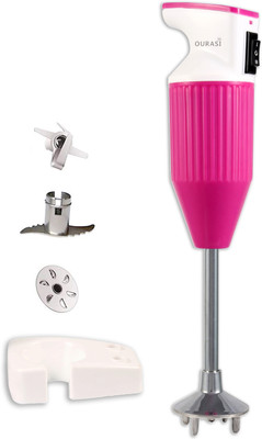 OURASI 200 W Pink Hand Blender(200 Watt Hand Blender Electric Mixer Blender High Speed Multifunctional Easy to Operate With 3 Stainless Steel Multipurpose Blades for Smoothies, Soups, Buttermilk, Juice)