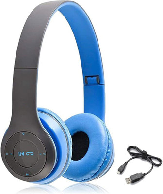 G2L NEW SALE Over Ear HiFi Sound Deep Bass Lightweight Headphones 10 Hours Playback Bluetooth(Blue, On the Ear)