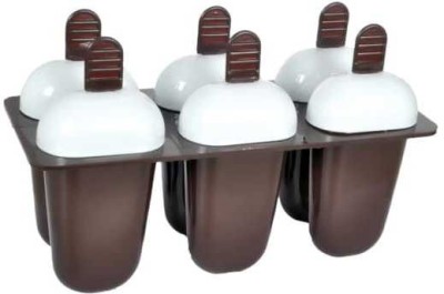 Sitaram Creation Popsicle Molds Ice Pop Makers Ice Pop Molds Kulfi Maker Mould, Candy Maker Plastic Popsicle Mold, Kids Ice Cream Tray Holder (6 Mould brown color) Brown Plastic Ice Cube Tray(Pack of1)