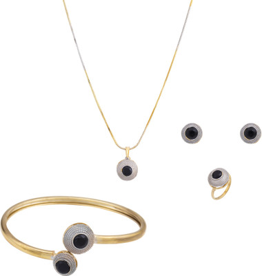Sukkhi Alloy Gold-plated Black, Gold Jewellery Set(Pack of 1)