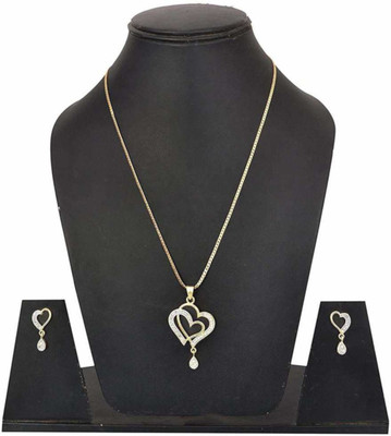 Bhagya Lakshmi Alloy Gold-plated White Jewellery Set(Pack of 1)