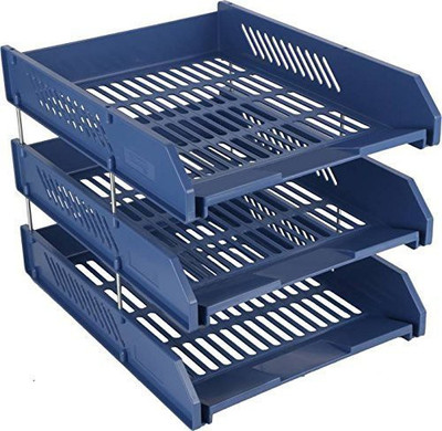 RAJJA 3 Compartments palstic Tray(Blue)
