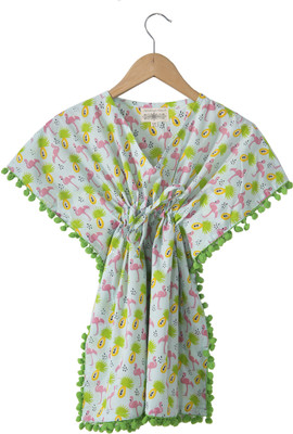Ravaiyaa - Attitude Is Everything Printed Pure Cotton Girls Kaftan