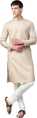 Manthan Men Solid Straight Kurta(Beige)