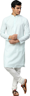 Manthan Men Solid Straight Kurta(Blue)