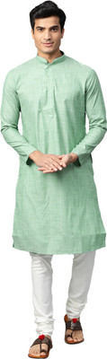 Manthan Men Solid Straight Kurta(Green)