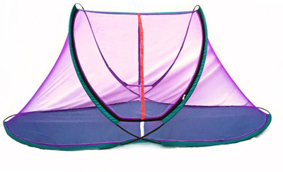 Aim Emporium Polyester Adults Washable Foldable Mosquito Net (Size: 210 x 110 x 90) Sit-in Free standing with one Side Slidder Gate Mosquito Net(Purple, Tent)