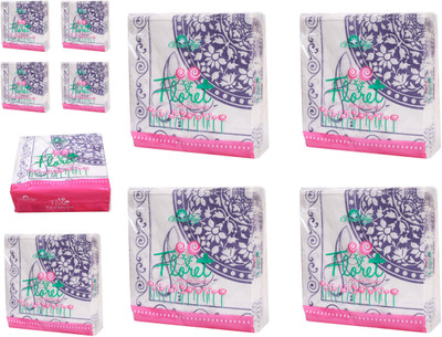 Green Tree Floret Hard Tissue Napkin - White Paper Napkins White Paper Napkins(10 Sheets)