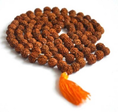 LETNIX 5 mukhi rudraksha mala hindus japa mala nepali rudraksha beads 108+1 beads mala Wood Chain