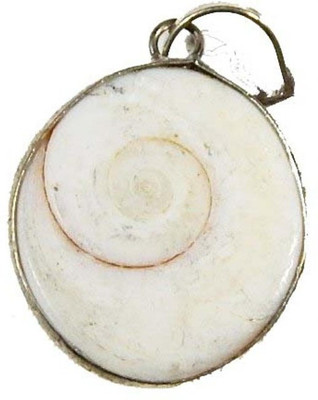 Urancia Shiva Third Eye Gomti Chakra Gomti Shila White Metal Pendant 1pcs Stone