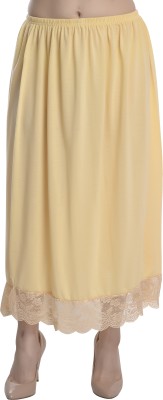 Girl Code Self Design Women Flared Beige Skirt