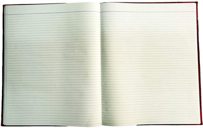 LRS Ruled Register Big Size - 43 x 34 cm - Red Half Canvas PVC Binding - 70 GSM Ledger Paper (200 Pages Single/400 Front-Back) 1-Part Record Keeping Books(1 Sets)