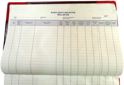 LRS Daily Issue Register for Schools/Colleges/Libraries (200 Pages - Pack of 1) 1-Part Record Keeping Books(1 Sets)