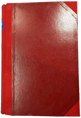 LRS Ruled Register Big Size - 38 x 25 cm - Red Half Canvas PVC Binding - 70 GSM Ledger Paper (200 Pages Single/400 Front-Back)) 1-Part Record Keeping Books(1 Sets)