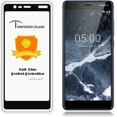 HIE POWER Edge To Edge Tempered Glass for Nokia 5.1 (11D Tempered glass)(Full Glue)(Pack of 2)