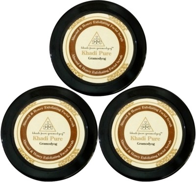 Khadi Pure Almond & Honey Exfoliating Facial Scrub - 50g (Set of 3) Scrub(150 g)