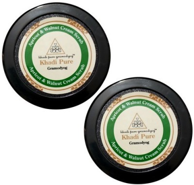 Khadi Pure Apricot & Walnut Cream Scrub - 50g (Set of 2) Scrub(100 g)