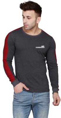 Himgiri International Solid Men Round Neck Grey T-Shirt