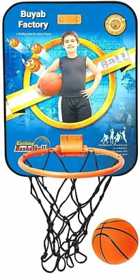 Buyab factory Basket Ball kit for Kids Playing Indoor Outdoor Basket Ball Hanging Board with Rubber Ball Sports Basketball