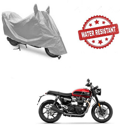 saanvi Two Wheeler Cover for Triumph(Twin, Silver)