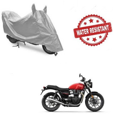 saanvi Two Wheeler Cover for Triumph(Twin spark, Silver)