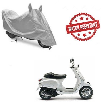 Atulit enterprises Two Wheeler Cover for Piaggio(Piaggio Vespa, Silver)