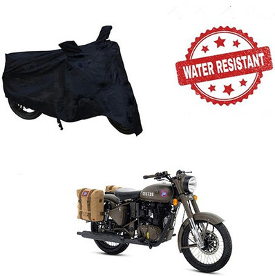 saanvi Two Wheeler Cover for Royal Enfield(Classic 500, Black)