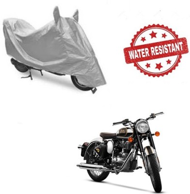 Feel heaven Two Wheeler Cover for Royal Enfield(Classic Chrome, Silver)