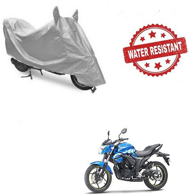 Atulit enterprises Two Wheeler Cover for Suzuki(Gixxer, Silver)