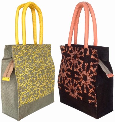 Foonty (fab-11A) Jute Lunch Bag(Multicolor, 5 L)