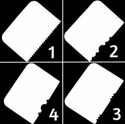 ShoppoWorld Side Scraper for Cake with Different Pattern Edge Cream Icing Fondant Cake Decorating Tools (Pack of 4, Made in India) Baking Comb(Plastic Pack of 4)