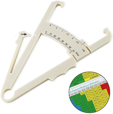 Medimama Personal Skinfold Body Fat Testing with Skinfold Calipers Body Fat Caliper to Measure Your Body Fat BMI Caliper Handheld Body Fat Measurement Device(White) Body Fat Analyzer(White)