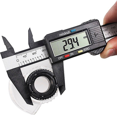 uptodatetools Digital Caliper 150mm 6 inch LCD Digital Ruler Electronic Carbon Fiber Vernier Caliper Gauge Micrometer Measuring Tool Digital Caliper(0 - 150 mm mm)