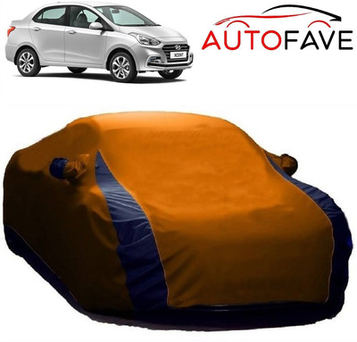 AutoFave Car Cover For Hyundai Xcent (With Mirror Pockets)(Orange)