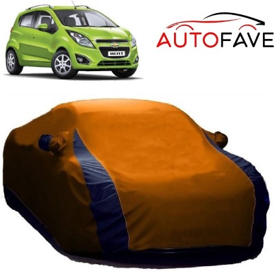 AutoFave Car Cover For Chevrolet Beat (With Mirror Pockets)(Orange)